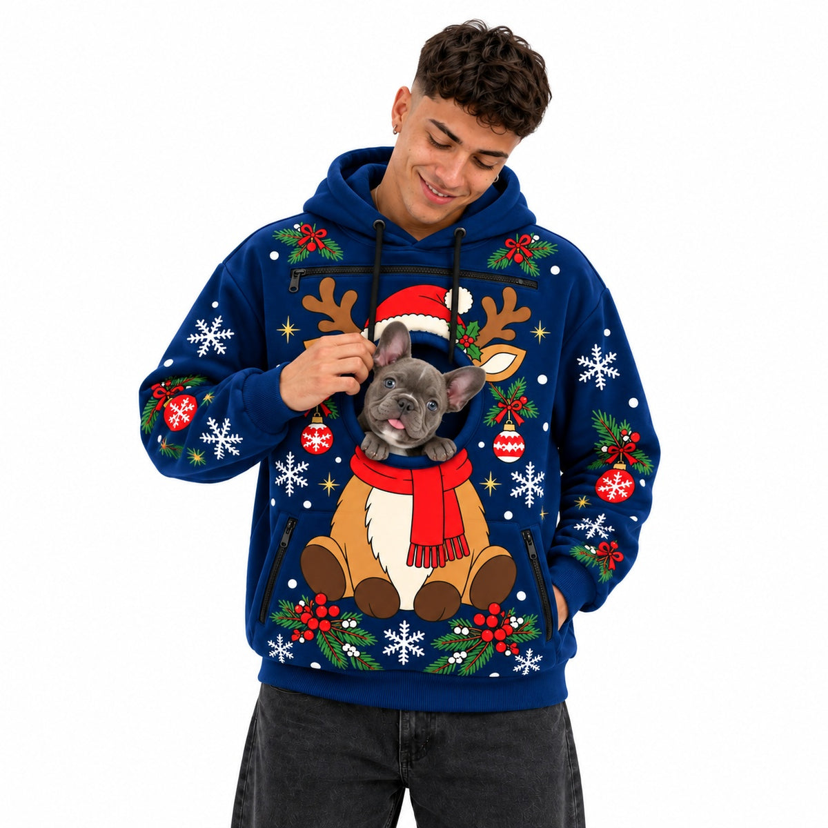 Sudadera Navideña para Ti y tu Peludo – Siempre Juntos, Siempre Calentitos