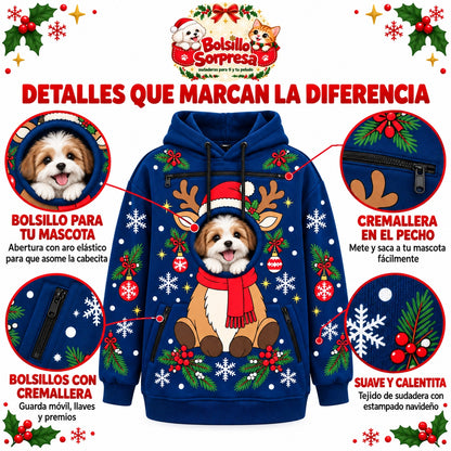Sudadera Navideña para Ti y tu Peludo – Siempre Juntos, Siempre Calentitos
